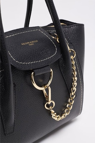 Mala shopper em couro Soli - Preto