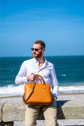 Sacoche en cuir Elio - Marron