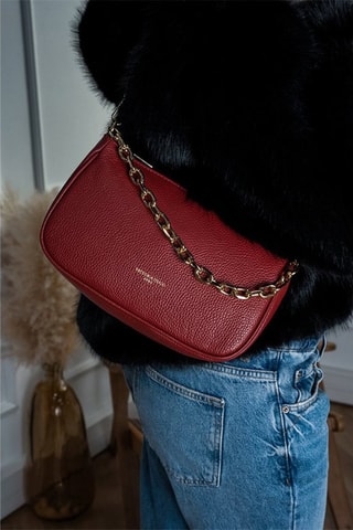 Sac à main en cuir Paola - Rouge