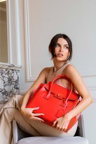 Sac à main en cuir Jane - Rouge