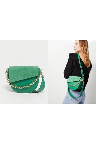 Sac porté épaule en cuir Lana - Vert