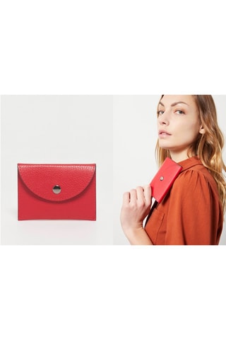 Porte-cartes en cuir Alina - Rouge