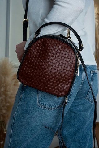 Mochila de couro Ketlin - Castanho