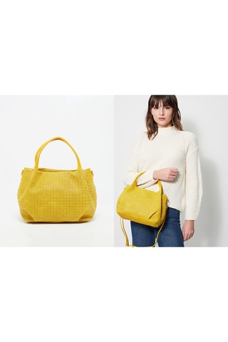Sac à main en cuir Elsa - Jaune