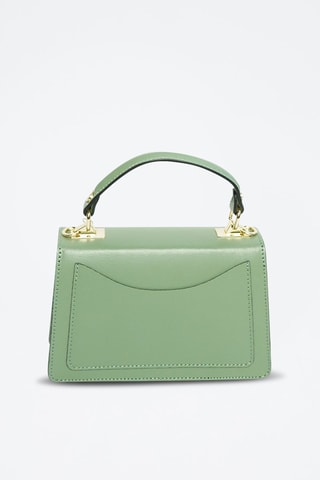 Sac à main en cuir Leah - Vert et doré