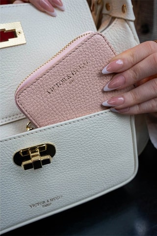 Porte-cartes en cuir Riley - Rose
