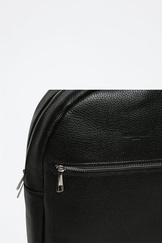 Mochila de couro Mini Lou - Preto