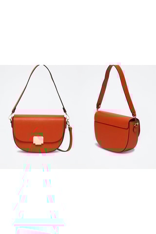 Sac porté épaule en cuir Ambre - Orange