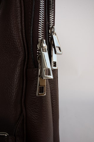 Mochila de couro Nino - Castanho-escuro
