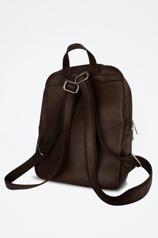 Mochila de couro Nino - Castanho-escuro