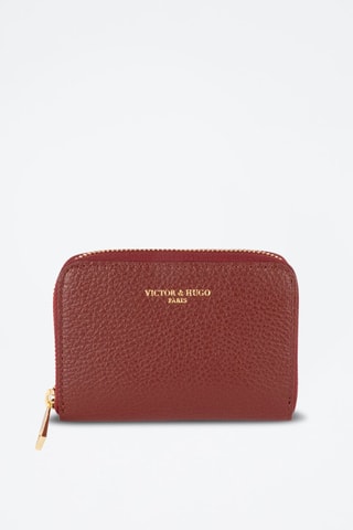 Porte-monnaie en cuir Kam - Rouge et doré