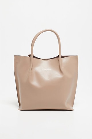 Mala shopper em couro Lava - Castanho