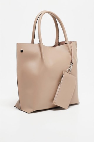 Mala shopper em couro Lava - Castanho