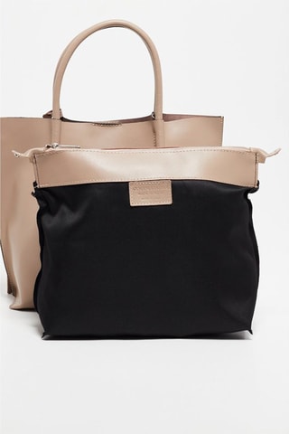 Mala shopper em couro Lava - Castanho