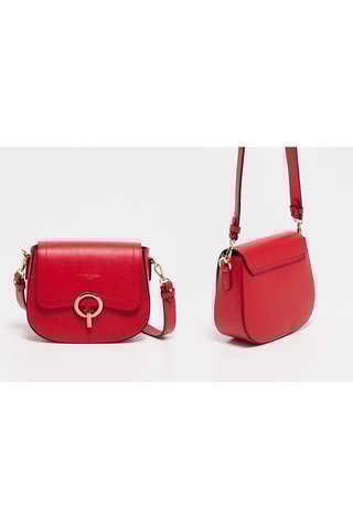 Mala a tiracolo de couro Silvia - Vermelho