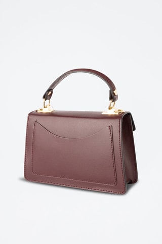 Sac à main en cuir Leah - Rouge et doré