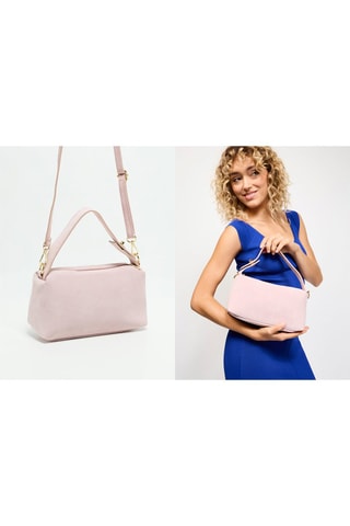 Mala de ombro em nobuck Maria - Rosa