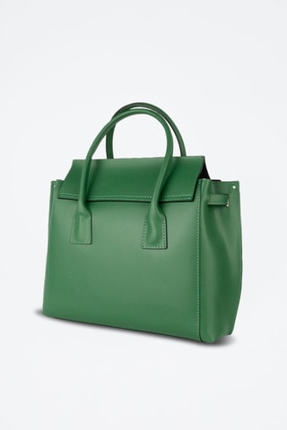 Sac à main en cuir Jane - Vert et doré