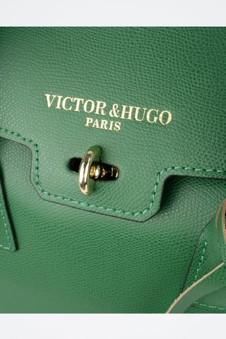 Sac à main en cuir Jane - Vert et doré