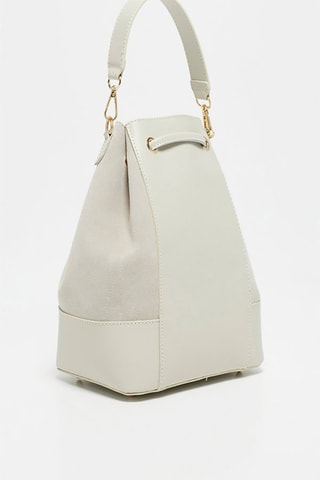 Mala bucket em couro Livy - Branco