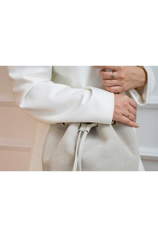 Mala bucket em couro Livy - Branco