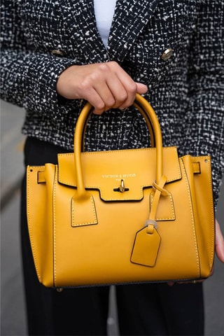 Cabas en cuir Jany - Jaune