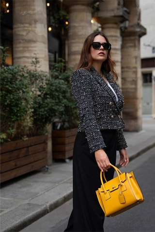 Cabas en cuir Jany - Jaune