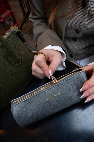 Trousse en cuir Laya - Marron