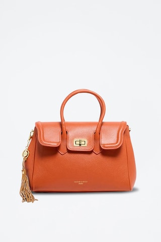 Sac à main en cuir Bagatelle - Orange et doré