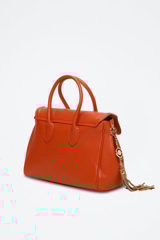 Sac à main en cuir Bagatelle - Orange et doré