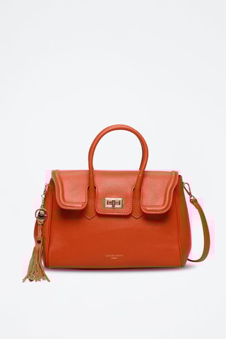 Sac à main en cuir Bagatelle - Orange et doré