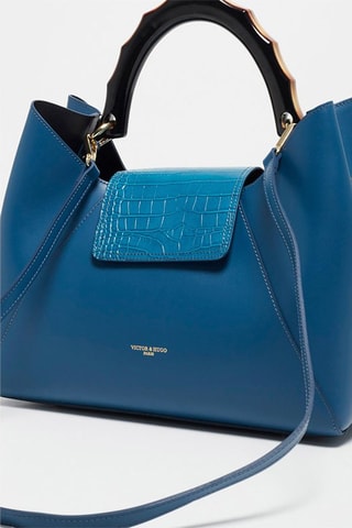 Sac à main en cuir Ana - Bleu