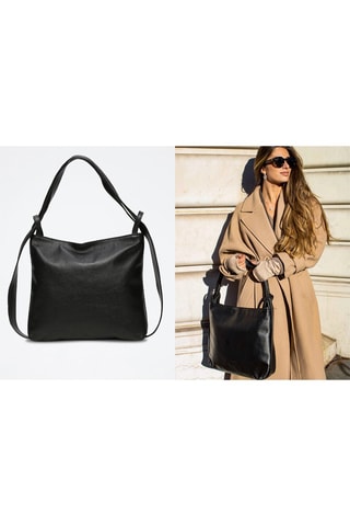 Mala shopper em couro Teva - Preto