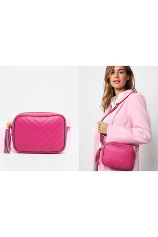 Mala a tiracolo de couro Nat - Rosa