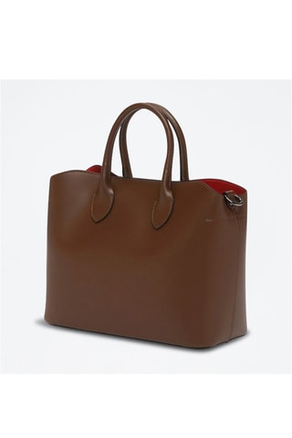Mala shopper em couro Nisa - Castanho