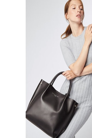 Mala shopper em couro Lava - Preto