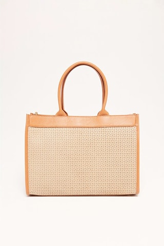 Mala shopper em couro Nina - Castanho