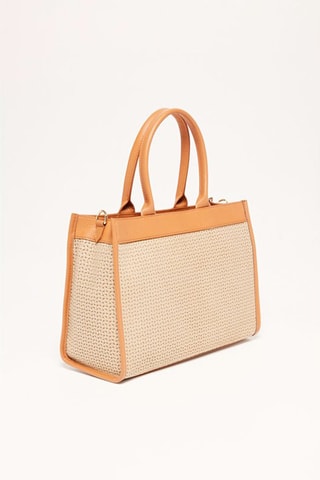 Mala shopper em couro Nina - Castanho