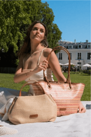 Mala shopper em couro Solea  - Castanho