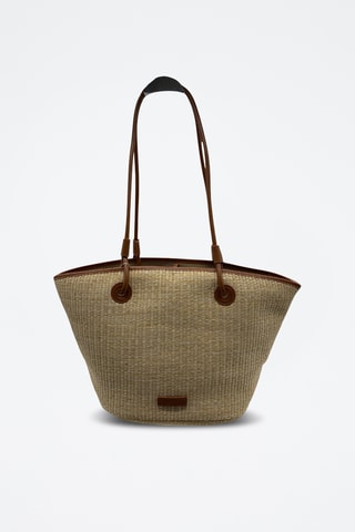 Mala shopper em couro Solea  - Castanho