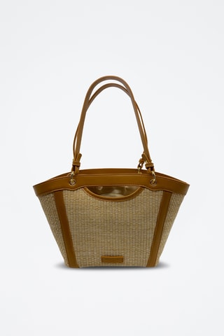 Mala shopper em couro Vahia  - Camel