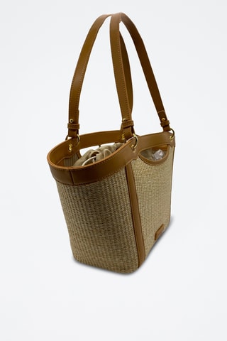 Mala shopper em couro Vahia  - Camel