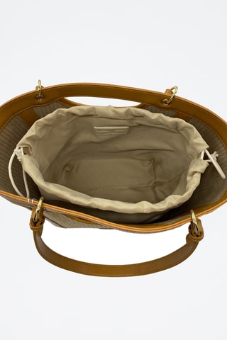 Mala shopper em couro Vahia  - Camel