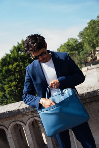 Porte-documents en cuir Antonio - Bleu