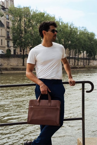 Porte-documents en cuir Lupo - Marron
