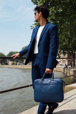 Porte-documents en cuir Antonio - Bleu marine