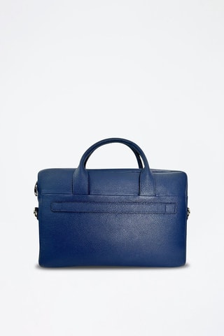 Porte-documents en cuir Alberto - Bleu marine
