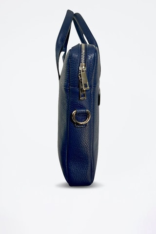 Porte-documents en cuir Alberto - Bleu marine