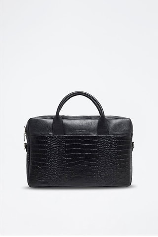 Porte-documents en cuir Alberto Croco - Noir