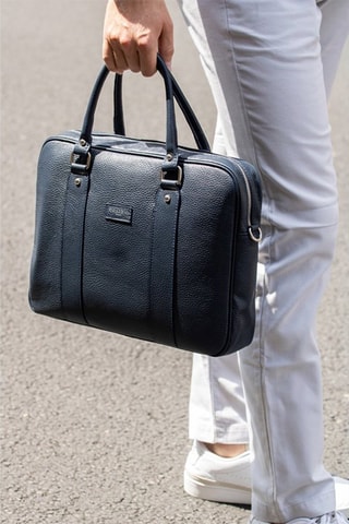 Sacoche en cuir Iris - Bleu marine